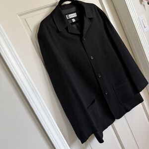 Bachrach men’s 4 button silk suit jacket size S minimalist gender neutral black